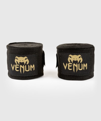 Бинты боксерские Venum Kontact - Black/Gold (2.5m)