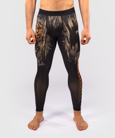 Компрессионные штаны Venum Tiger - Black/Neon Orange