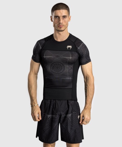 Рашгард Venum G-Fit Air SS - Deep Black/Desert Sand