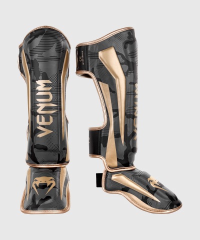 Шингарды Venum Elite - Gold/Camo