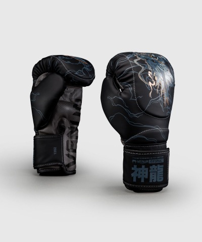 Боксерские перчатки Venum Thunder Dragon - Black/Grey/Copper