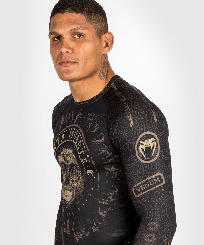 Рашгард Venum Santa Muerte Dark Side LS - Black/Brown | Фото 5