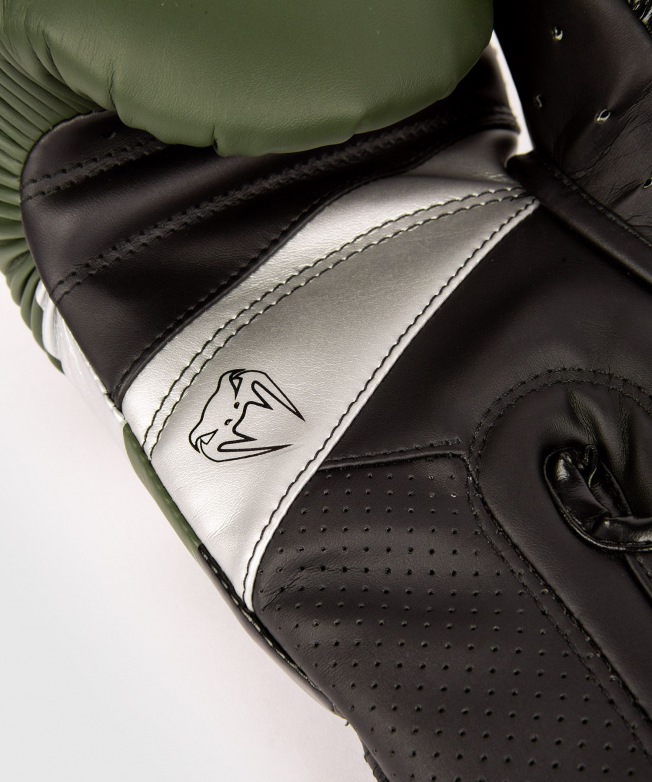 Боксерские перчатки Venum Elite Evo - Khaki/Silver | Фото 5