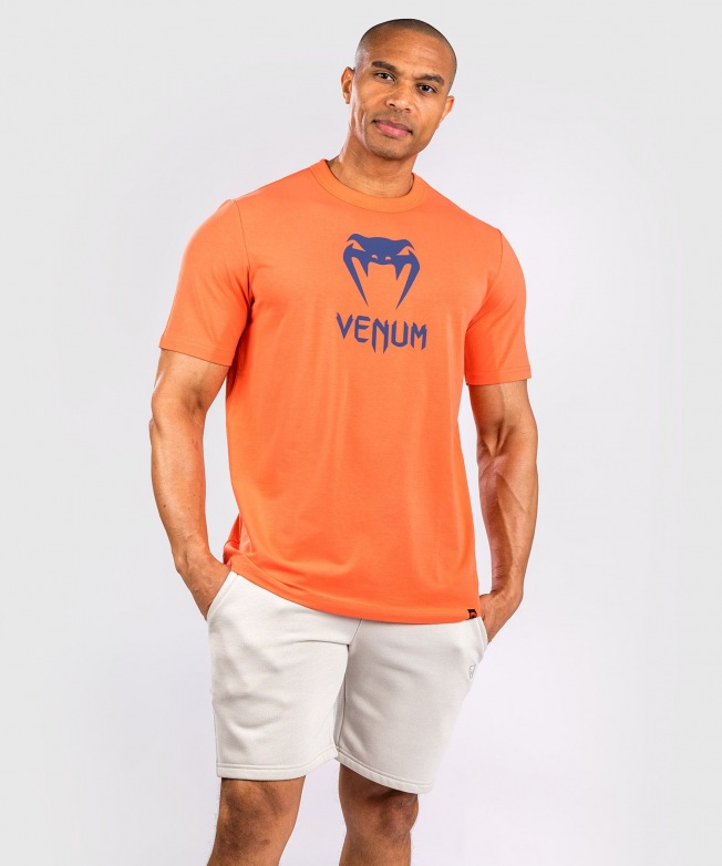 Футболка Venum Classic - Orange/Navy Blue