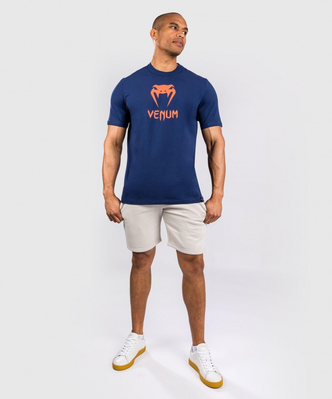 Футболка Venum Classic - Navy Blue/Orange | Фото 1