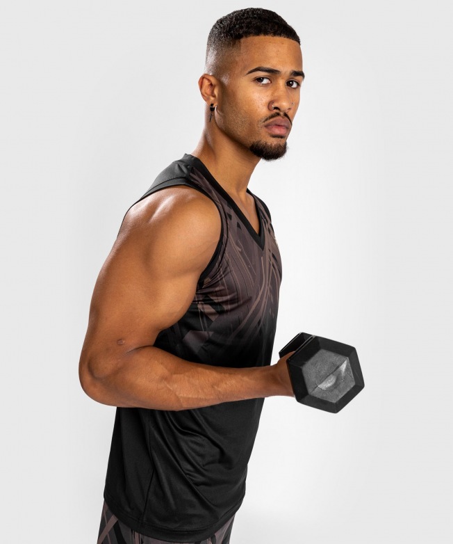 Майка тренировочная Venum Tecmo 2.0 DRY TECH - Black/Brown | Фото 1