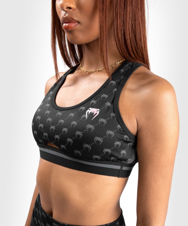Спортивный топ женский Venum Monogram - Black/Pink Gold | Фото 3