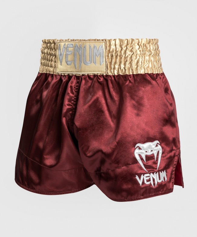 Тайские шорты Venum Classic - Burgundy/Gold/White | Фото 1