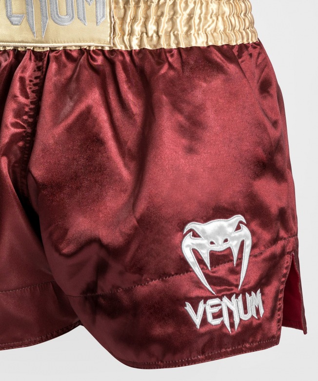 Тайские шорты Venum Classic - Burgundy/Gold/White | Фото 4