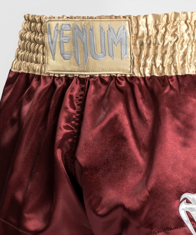 Тайские шорты Venum Classic - Burgundy/Gold/White | Фото 5