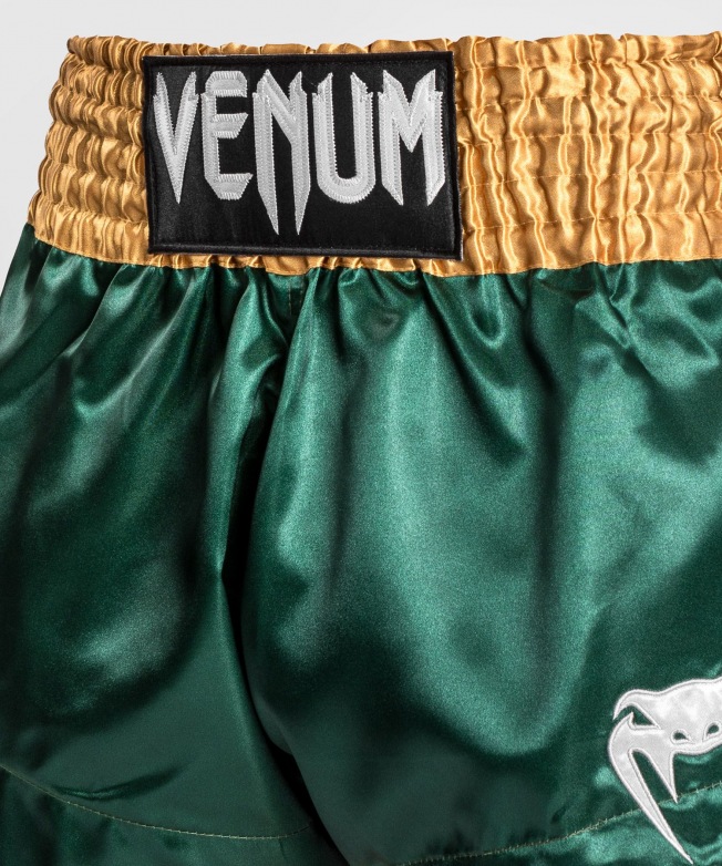 Тайские шорты Venum Classic - Green/Gold/White | Фото 5