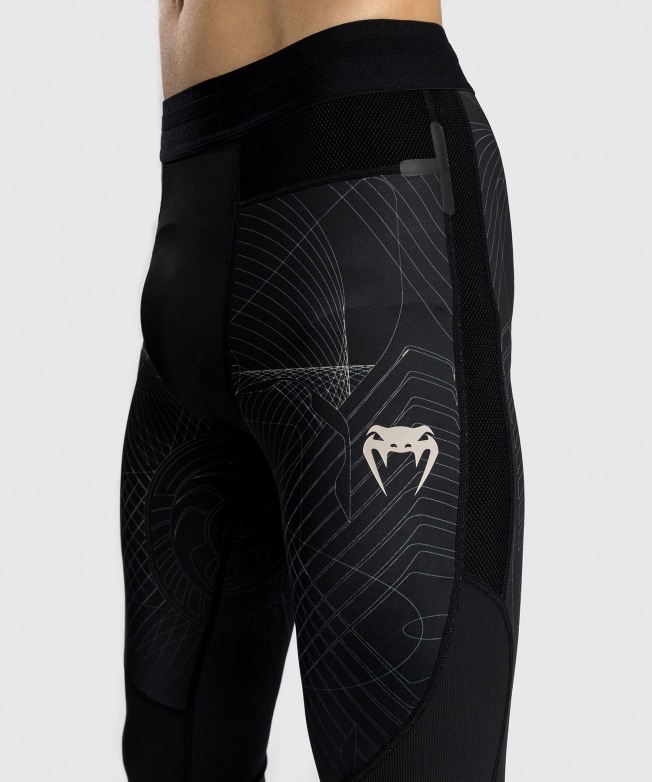 Компрессионные штаны Venum G-Fit Air - Deep Black/Desert Sand | Фото 4