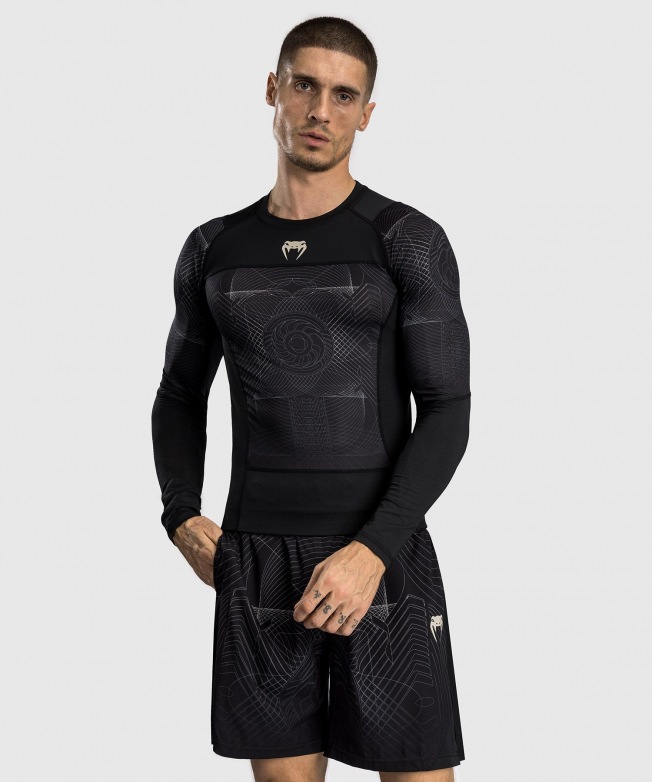 Рашгард Venum G-Fit Air LS - Deep Black/Desert Sand