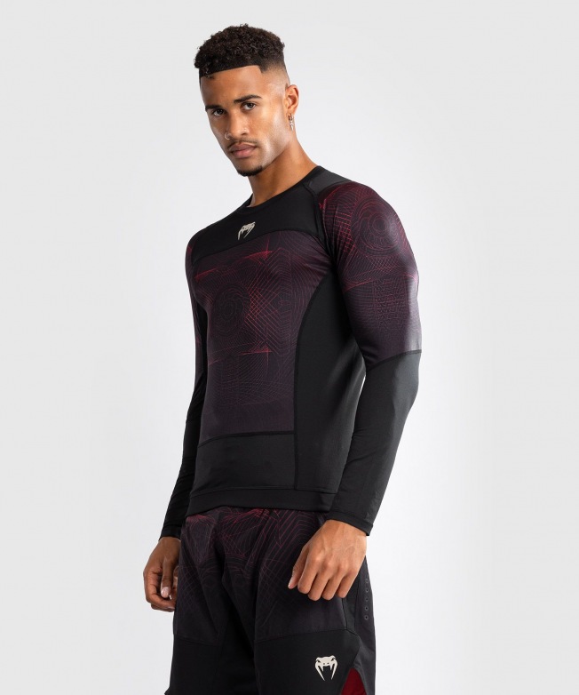 Рашгард Venum G-Fit Air LS - Deep Black/Fire Red