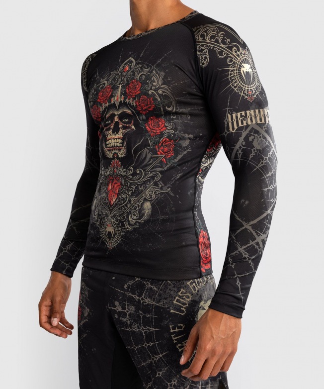 Рашгард Venum Santa Muerte 5.0 LS - Deep Black/Gold | Фото 4