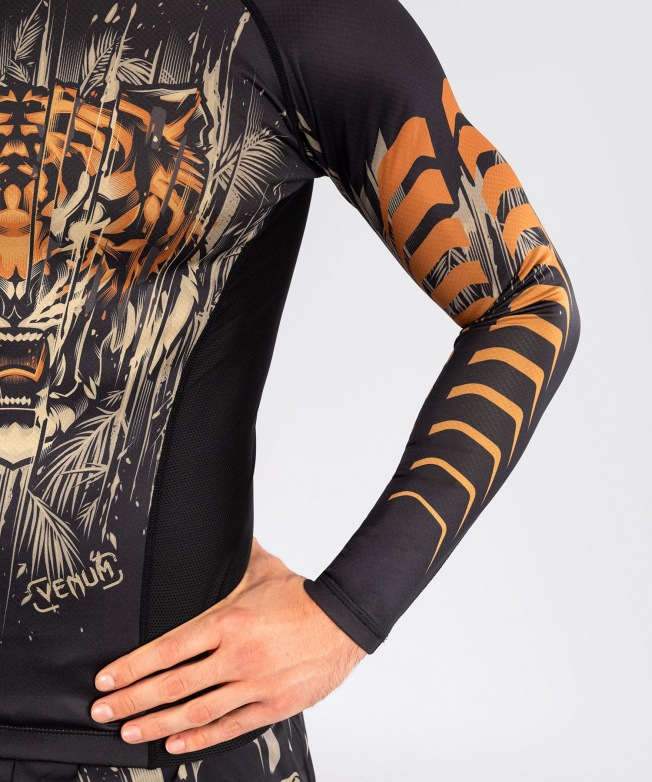 Рашгард Venum Tiger LS - Black/Neon Orange | Фото 5
