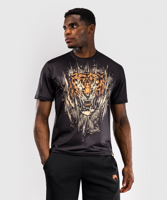 Футболка тренировочная Venum Tiger - Black/Neon Orange