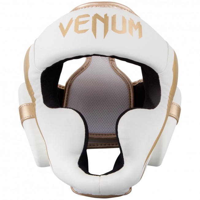 Боксерский шлем Venum Elite - White/Gold | Фото 1