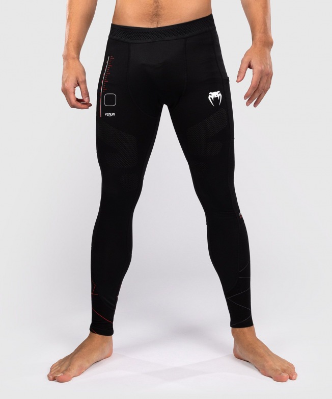 Компрессионные штаны Venum Tactical XT - Black/Fire Red