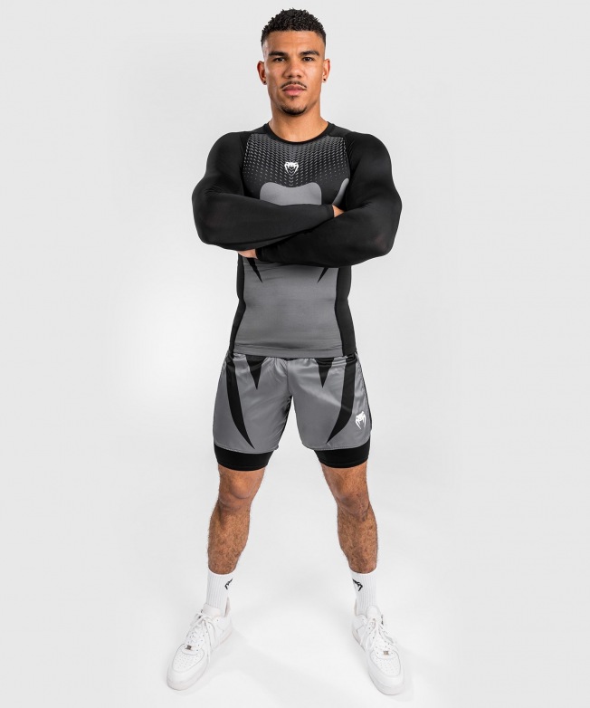 Рашгард Venum Attack LS - Black/Grey | Фото 6
