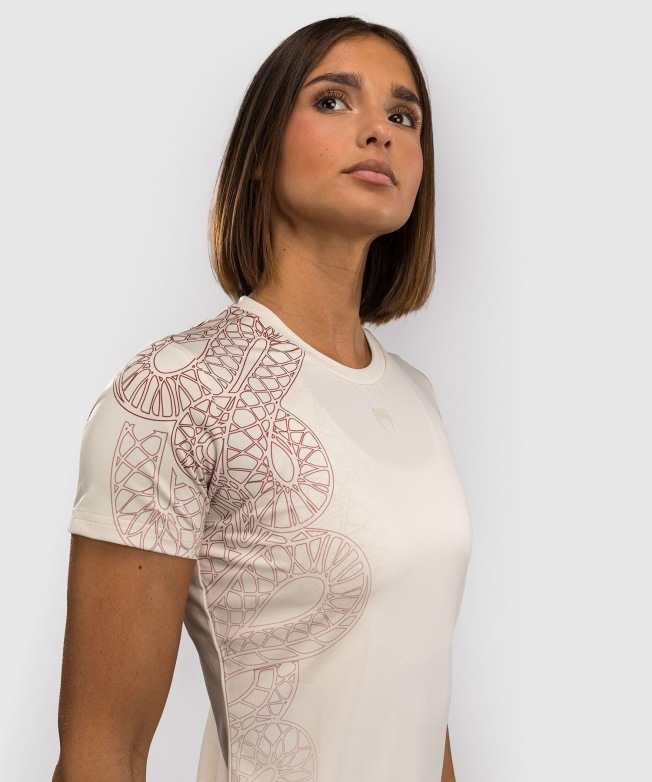 Женская тренировочная футболка Venum Serpenti - Ivory/Burgundy | Фото 5