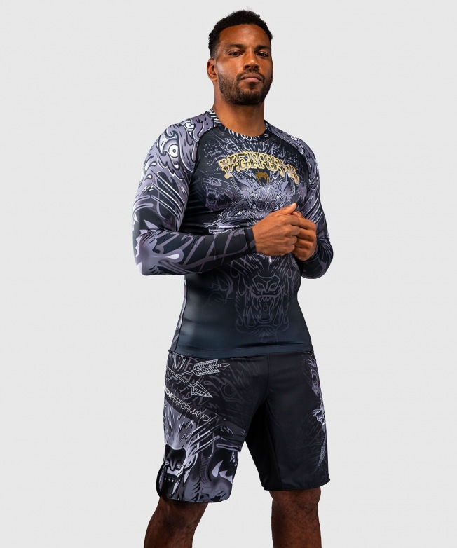 Рашгард Venum Wolf Atak LS - Black/Grey | Фото 1