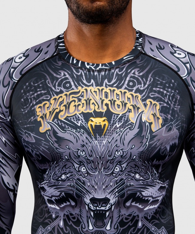 Рашгард Venum Wolf Atak LS - Black/Grey | Фото 4