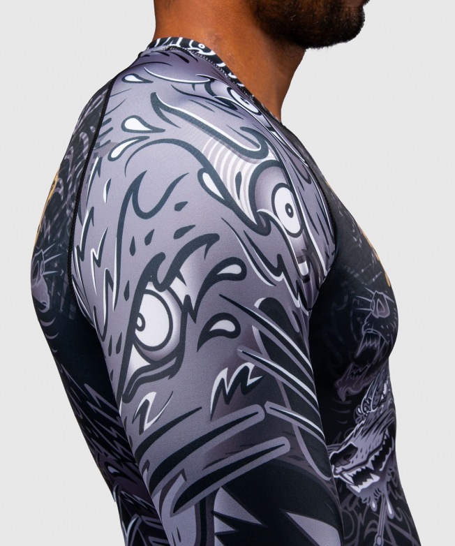 Рашгард Venum Wolf Atak LS - Black/Grey | Фото 6