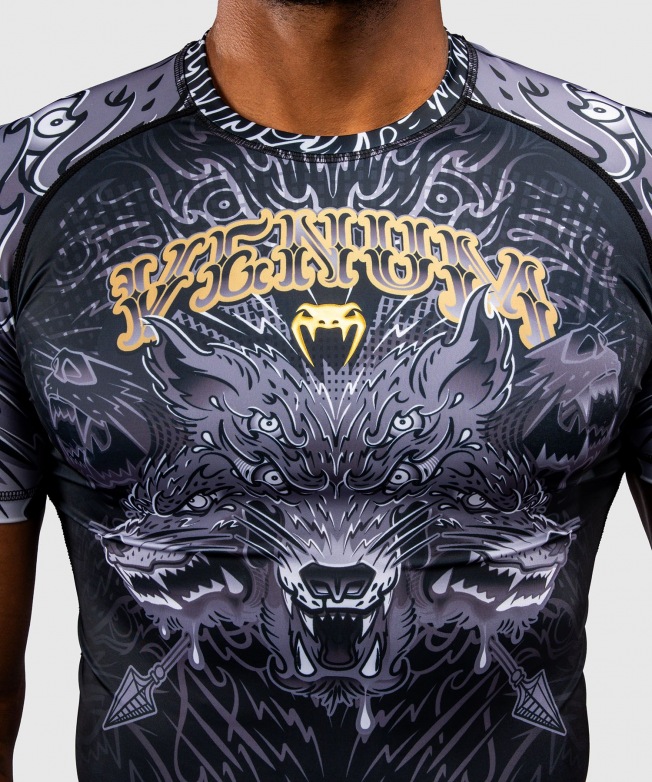 Рашгард Venum Wolf Atak SS - Black/Grey | Фото 3