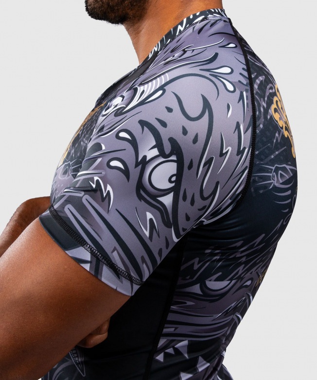 Рашгард Venum Wolf Atak SS - Black/Grey | Фото 4