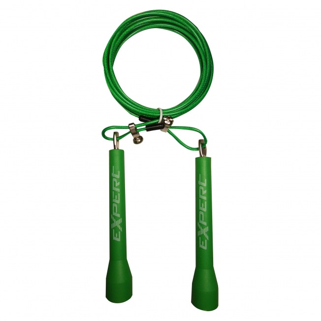 Скакалка скоростная EXPERT X-Rope (XR03B-Зеленый, ручки пластик)