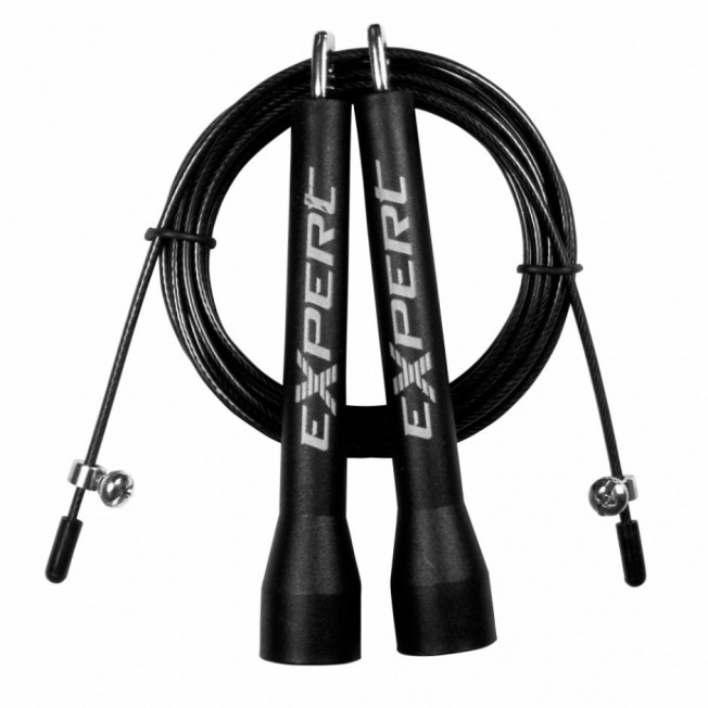 Скакалка скоростная EXPERT X-Rope (XR03B-Черный, ручки пластик)