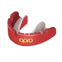 Боксерская капа Opro Gold Braces - Red/Pearl