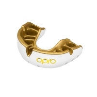 Детская боксерская капа OPRO Self-Fit Gold - White/Gold