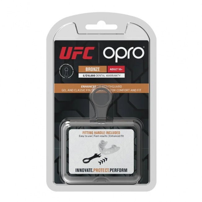 Боксерская капа взрослая Opro Self-Fit Bronze UFC - White | Фото 3