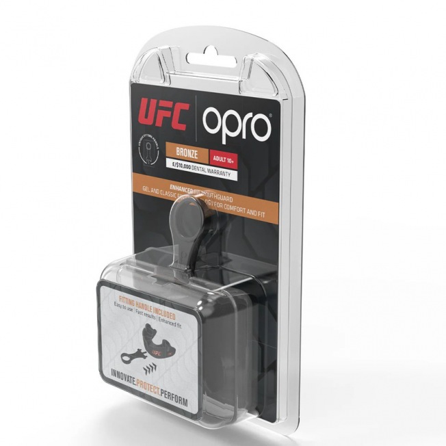 Боксерская капа взрослая Opro Self-Fit Bronze UFC - Black | Фото 2