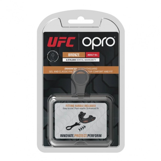 Боксерская капа взрослая Opro Self-Fit Bronze UFC - Black | Фото 3