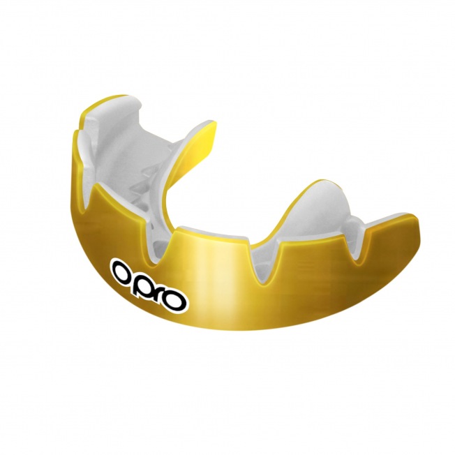 Боксерская капа Opro Instant Custom Braces Single Colour - Gold/White