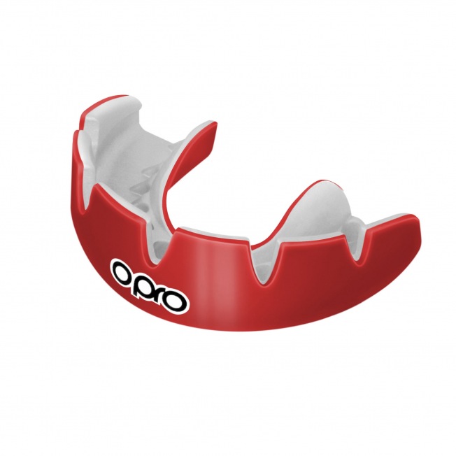 Боксерская капа Opro Instant Custom Braces Single Colour - Red/White
