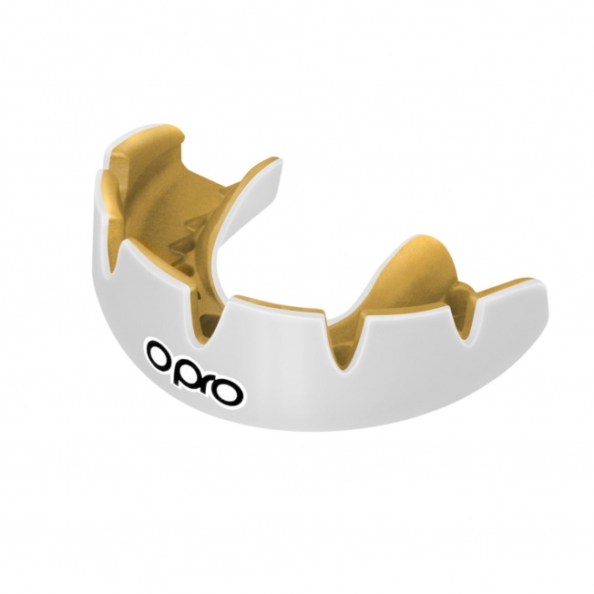Боксерская капа Opro Instant Custom Braces Single Colour - White/Gold