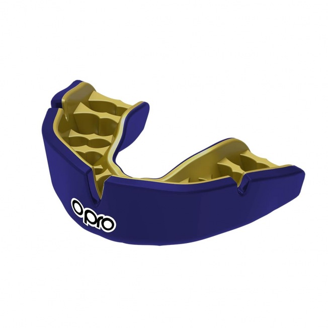Боксерская капа Opro Instant Custom Single Colour - Dark Blue/Gold