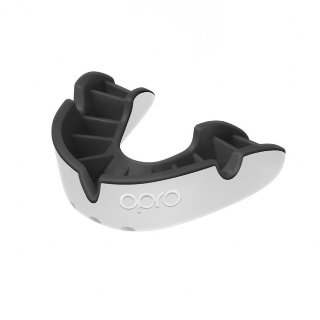 Боксерская капа Opro Self-Fit Silver - White/Black