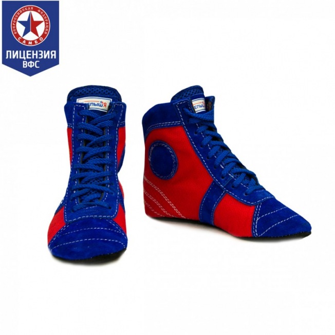 Детские борцовки для самбо Крепыш ВФС - Син/Кр | Фото 3