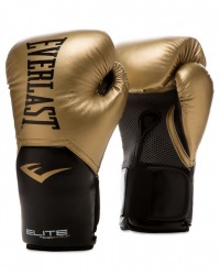 Боксерские перчатки тренировочные Everlast Elite ProStyle - Черный/Золотой