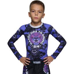 Детский рашгард Hardcore Training Raijin LS - Black/Purple