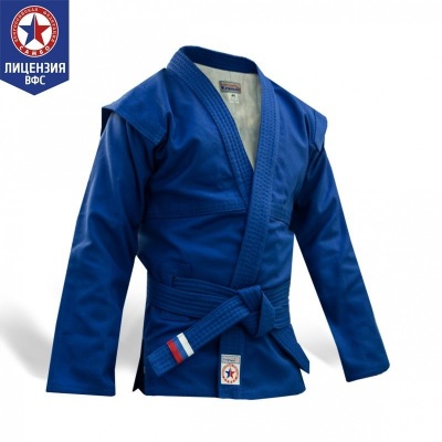 Детская куртка для самбо Крепыш Я Атака ВФС - Синяя