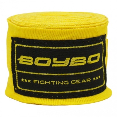 Бинты боксерские BoyBo хлопок/эластан - Желтый (3.5m)