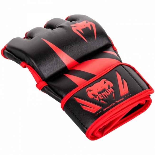 Перчатки MMA Venum Challenger Without Thumb - Black/Red | Фото 1