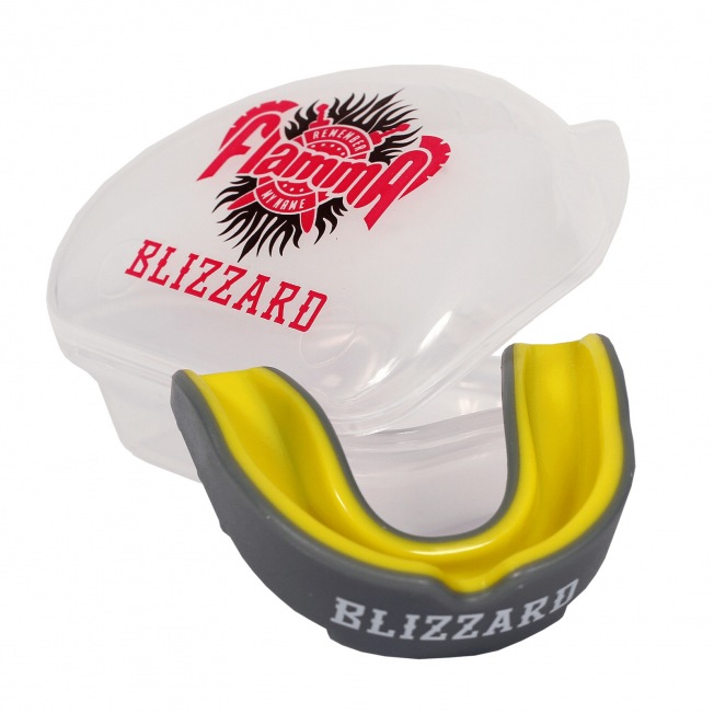 Капа боксерская Flamma Blizzard - Grey/Yellow