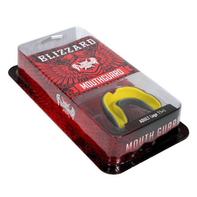 Капа боксерская Flamma Blizzard - Grey/Yellow | Фото 2